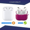 thumbnail image 6 of Insten Shockproof Silicone Protective Skin Compatible with Apple AirPods Pro 2019 Charging Case, Supports Wireless Charging, Includes Carabiner Keychain, Rose Red, 6 of 10