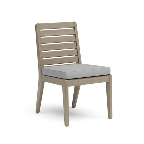 Homestyles Sustain 19" Outdoor Wood & Fabric Dining Chair in Gray (Set of 2)