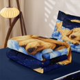 thumbnail image 6 of Homewish Lovely Golden Retriever Zipper Twin Comforter Sets with Fitted Sheet and 2 Pillowcases,Cartoon Dog Zipper Bedding Set,White Clouds Decor,Navy Blue Reversible,4pcs, 6 of 8