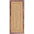 thumbnail image 2 of DecorAvenue Hand Woven Braided Farmhouse Jute Area Rug Natural Multi Color 3 ft Square, 2 of 5