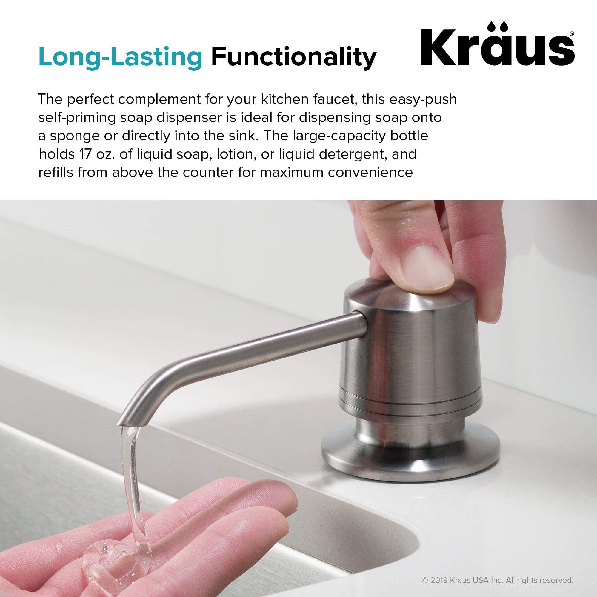 KRAUS Kitchen Soap and Lotion Dispenser in Spot Free Stainless Steel