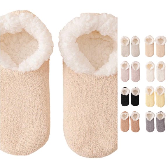 TIANZEN Lined Slipper Socks For Thick Warm Indoor Footwear With Grip And Cozy Floor Socks Slipper Socks for Men