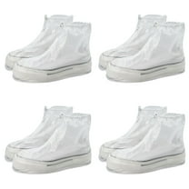 4 Pairs Waterproof Rain Covers for Shoes, PVC Reusable Rain Shoes Cover, Non-Slip Rain Boot Covers for Cycling Outdoor Camping(L Size)