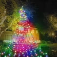 thumbnail image 6 of DYstyle Indoor Outdoor Christmas Decorations Lights String 350 LED Waterfall Christmas Tree Lights with Topper Moon Star Waterproof String Light Decorative for Yard Party Home Holiday Decor, 6 of 9
