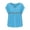 Sky Blue, variant on Womens Summer Tops V-Neck Short Sleeve Plain Shirts Casual Blouses Flowy Lace Hem Boho Clothing Trendy 2026 by Awwp Sky Blue S