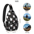 thumbnail image 5 of Sling Backpack,Halloween Cute Ghosts Pattern Sling Bag with Water Bottle Holder,Waterproof Sling Bag for Men/Women with Headphone Jack for Hiking,Travel, 5 of 6