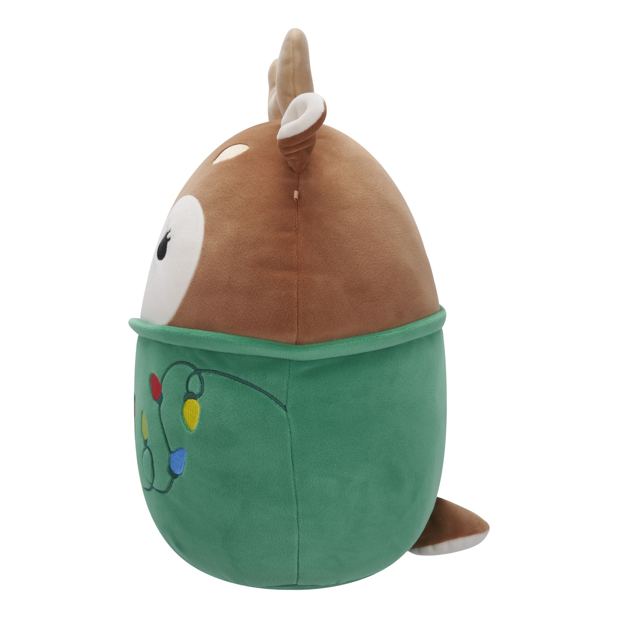 Squishmallows Official 12 inch Dawn the Brown Fawn With Green String Light Sweater - Child's Ultra Soft Stuffed Plush Toy