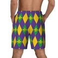 thumbnail image 4 of Daiia Mardi Gras Mens Swim Trunks Swim Shorts Quick Dry Swim Shorts with Mesh Lining Pockets-XX-Large, 4 of 9
