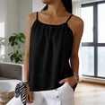thumbnail image 2 of Miluxas Women's Solid Spaghetti Strap Cami Top Textured Ruched Casual Loose Fit Sleeveless Tank Tops Black, 2 of 8