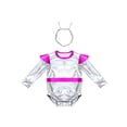 thumbnail image 2 of TiaoBug Toddler Boys Girls Futuristic Space Suit Baby Alien Outfit with Antenna Headband for Photoshoot Silver 0-6M, 2 of 7