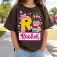 thumbnail image 2 of Back To School Shirt, Custom Name and Grade Tee, Cute Initial Letter School Outfit, First Day Of School Gift for Students, 2 of 10