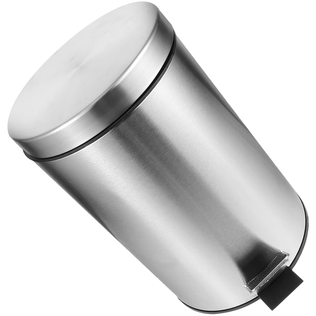 IDEANATEGRATE De Basura Con Y Pedal De Acero Inoxidable Ideal Para Cocina Y Oficina Color Plata