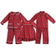 thumbnail image 3 of Pijamas navideños para niños y niñas, ropa de dormir de algodón suave con volantes rojos, traje de dormir con botones y volantes de manga larga, 3 of 4