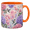 Accent Mug, variant on Lotusprint LLC Personalized Hummingbird Hydrangea 2D Print Flat Ceramic Mug, Floral Drinkware Gift For Bird Lovers