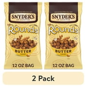 (2 pack) Snyder's of Hanover Butter Flavored Mini Pretzel Rounds, 12 oz Bag