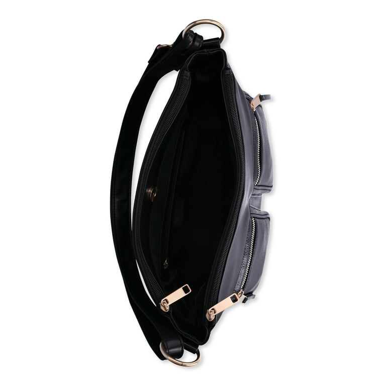 Time and Tru Women's Harlow Convertible Faux Leather Hobo Time and Tru Women's Harlow Convertible Faux Leather Hobo