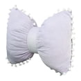 thumbnail image 1 of Almohada de lazo para reposacabezas de coche, almohada lumbar decorativa de felpa para el cuello con pompones Púrpura, 1 of 9