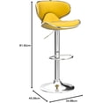 thumbnail image 2 of Velvet Upholstered Adjustable Swivel Barstool, Set of 2, 2 of 9