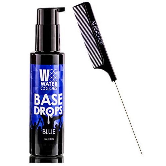 Watercolors by Tressa Color Depositing Sulfate-Free Shampoo, Haircolor (w/ Sleek Comb) Water Colors Hair Dye Maintenance Wash (BASE DROPS - Blue) (PACK OF 1)