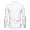 thumbnail image 3 of VSSSJ Button Down Shirts for Men Slim Fit Color Block Patchwork Long Sleeve Collared Dress Shirts Casual Fashion Thin Lightweight Business Shirt White M, 3 of 5