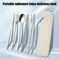 thumbnail image 4 of Eolstice Portable Stainless Steel Cutlery Set, Chopsticks Spoon Knife Fork and Straw, 7-Piece Utensil Kit with Storage Case, Camping and Travel, for Picnics and Daily Meals(Silver), 4 of 6