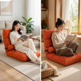 thumbnail image 1 of Silla de suelo con respaldo, sillas plegables, silla cómoda y suave para juegos, sala de lectura con sofá reclinable plegable de 5 posiciones. Naranja, 1 of 8