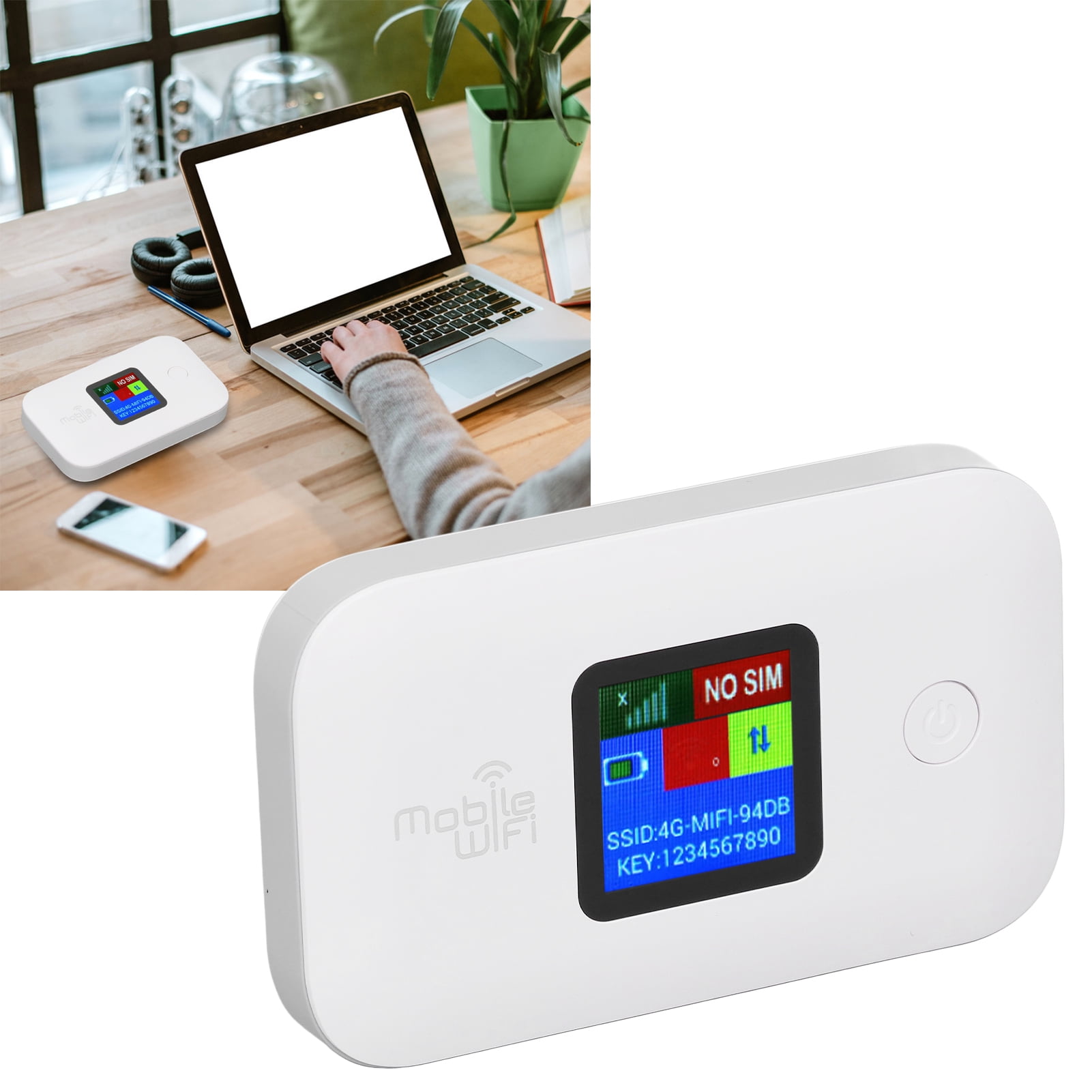4G Portable WiFi, 10 Users Sharing Secure Encryption Mobile WiFi Hotspot Compact 300Mbps with SIM Card Slot for Laptop for Phone