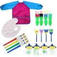 thumbnail image 1 of Vogacara Juego de pintura para niños, delantal de pintura, pinceles de paleta, pinceles de rodillo, Kit de garabatos de dibujo DIY para niños Juguetes Educativos rojo Vogacara FN0394-01B, 1 of 6