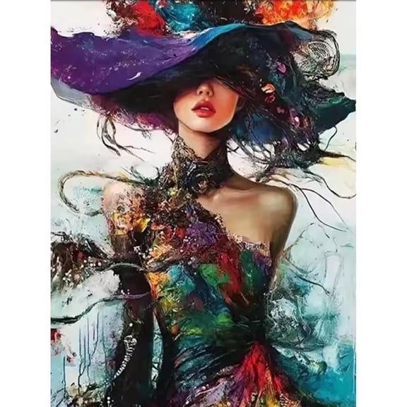 Dvjoy Woman Diamond Art Kits for Adults Beginners,Diamond Painting Kits for Adults,5D Full Drill Diy Diamond Dot Gem Art Kit Wall Home Decor Arts Craft 12X16 "