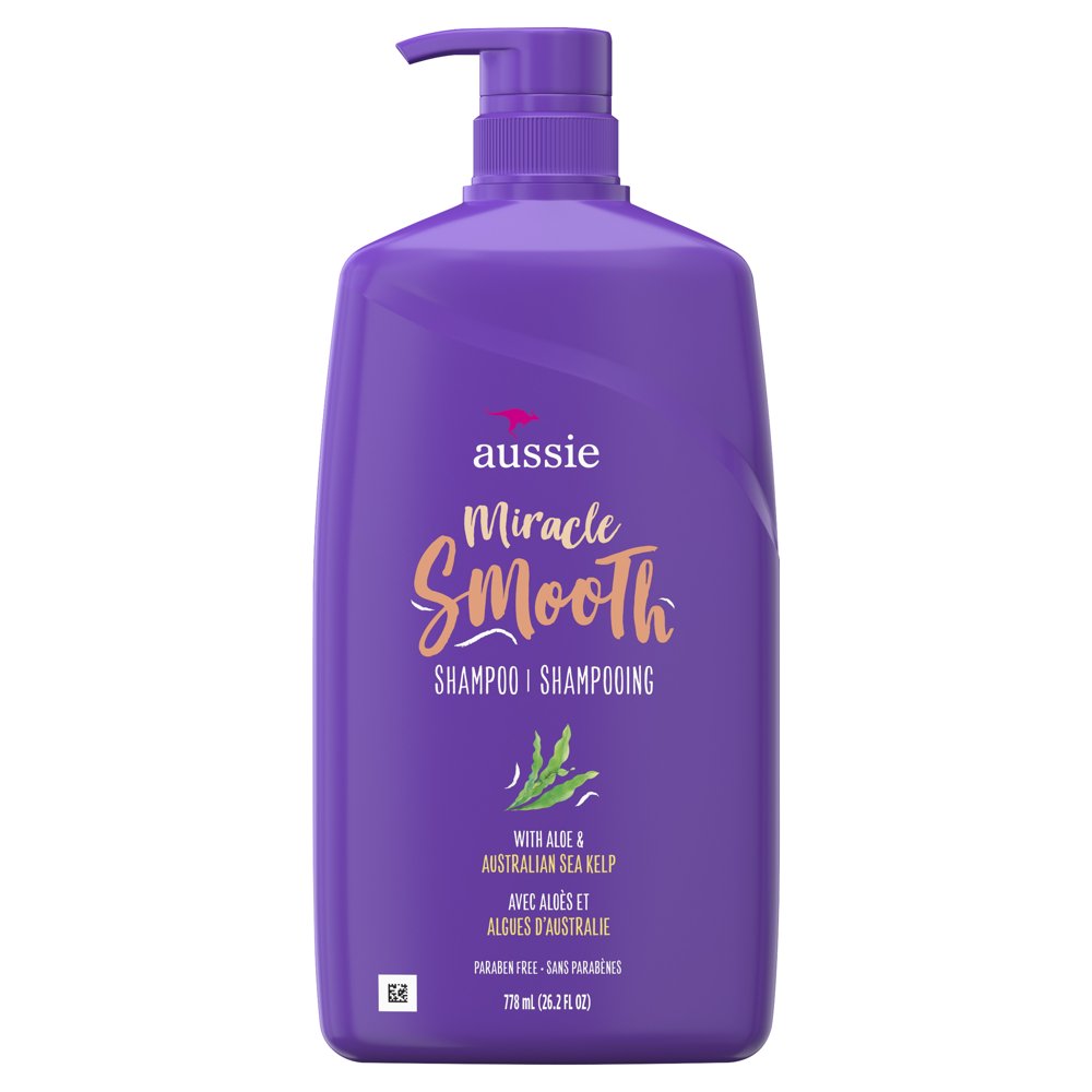 Aussie Miracle Smooth Shampoo with Aloe, Paraben Free, 26.2 Fl Oz