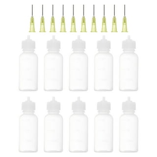 Uxcell Precision Needle Tip Plastic Applicator Bottle 10ml with 5 Colors Cap, 15 Count, Size: 2.95, Black