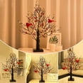 thumbnail image 5 of Minibee Vintage Glowing Tree with Cardinals, 21" LED Lighted Cardinal Tree with Berries, Tabletop Red Bird Holiday Decor for Christmas Home Display 2PCS, 5 of 8