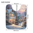 thumbnail image 2 of U-Shaped Toilet Mat Plush Bathroom Rug Mat Non Slip Bathroom Mats Magical Snow-covered Village, 2 of 5