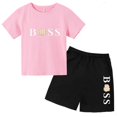 thumbnail image 3 of Ropa de marca para niños de 3 a 13 años, conjunto de 2 piezas de camiseta y pantalones cortos de algodón de manga corta con estampado para niño o niña, conjunto deportivo y de ocio, 3 of 5