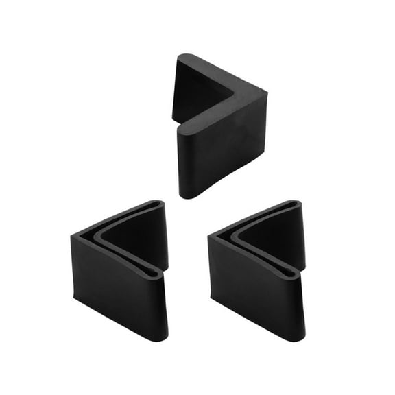 Unique Bargains30mm x 30mm L Shaped Angle Iron Leg Foot Rubber Cover Cap Protector Black 3Pcs