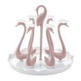 thumbnail image 2 of Swan Cup Holder with Rotating Drip Tray Plastic Rotatable Drinking Cup Drainer Stand Rack for Home Kitchen Pink 6 Heads, 2 of 5