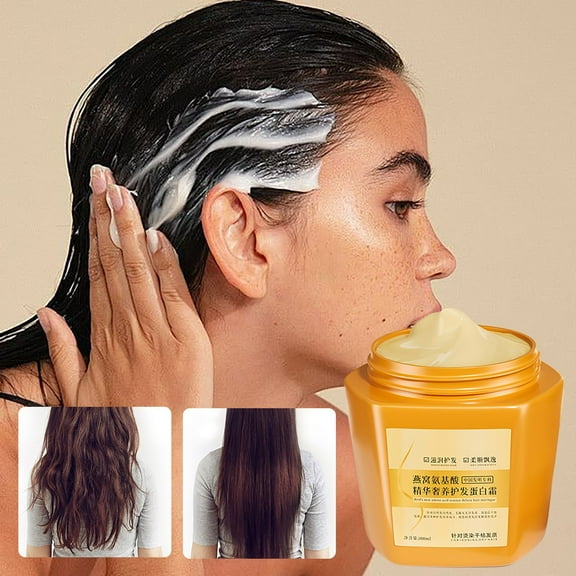 Amino Essence Luxury Nourishing Hair Protein Cream,Birds Nest Amino Hair Cream,Birds Nest Extra Luxury Hair Care,Essences Luxurious Hair Care Protein Cream(1pc 500ml/16.9fl.oz)from Biweutydys