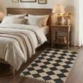 thumbnail image 2 of UERMEI 2'x3' Checkered Easy Jute Rug, Washable Non Slip Door Mat for Entryway Kitchen, Farmhouse Black Low Pile Carpet, 2 of 7