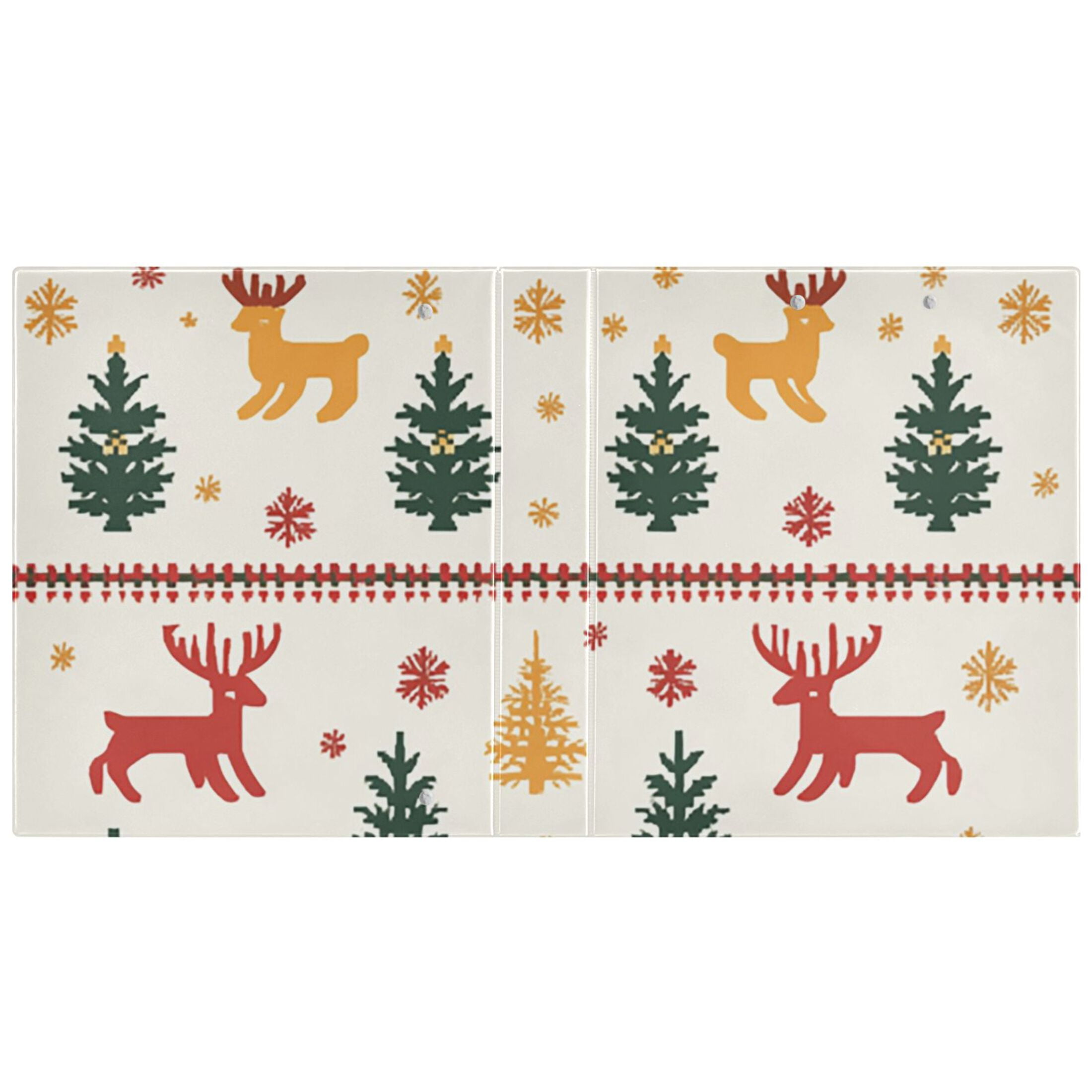 Christmas Deers Trees 3 Ring Binders 1.5 inch Hardcover File Folders with Interior Pockets A4 Size Organizer for School Office Hospital
