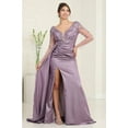 thumbnail image 2 of May Queen MQ2008 Juniors Womens V-Neck Beaded Appliqued Side Sash Prom Gown, 2 of 6