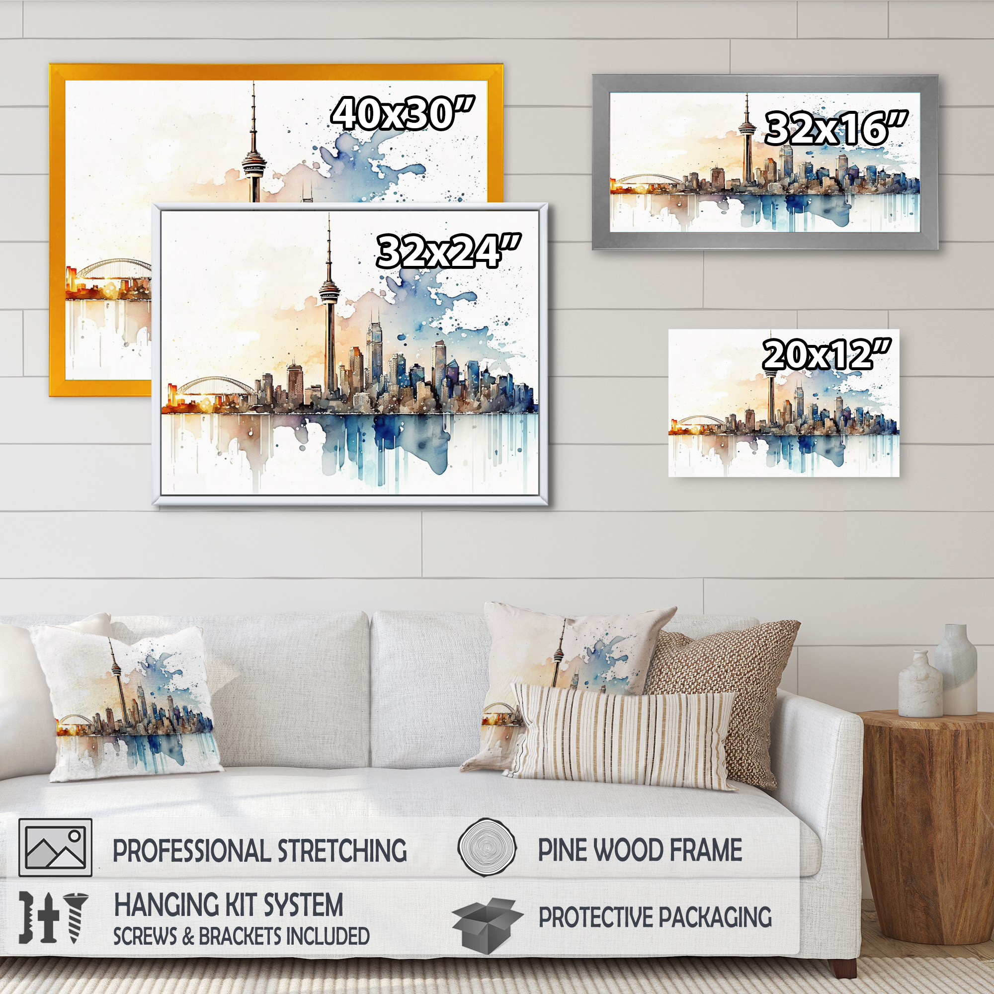 Designart Toronto Skyline I Canvas Wall Art