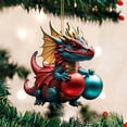 thumbnail image 1 of Adornos colgantes de dragón realistas de Navidad, colgantes de dragón bebé para árbol de Navidad, 1 of 6