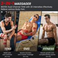 thumbnail image 3 of Estimulador muscular TENS 3 en 1 BESTEK, masajeador TENS recargable de doble canal con 60 programas para aliviar el dolor, 20 intensidades, 20 electrodos TENS y bolsa de almacenamiento antipolvo., 3 of 5