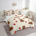 thumbnail image 3 of Castle Fairy Cute Animal Capybara Bedding Comforter Set 7-Piece for Teens Boys Girls,Kawaii Red Strawberry King Bedding Sets,Chic Floral Flowers Ultra Soft Bed Sheets,Microfiber Bedroom Decor, 3 of 8