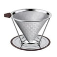 thumbnail image 1 of Pour Over Coffee Dripper Stainless Steel Coffee Filter Removable Dripper with Stand Reusable Cone Dripper, 1 of 5