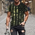 thumbnail image 2 of Odeerbi Summer Graphic T-Shirts for Men Fashion Independence Day Cross printing Tops 2025 Casual Loose Short Sleeve T-Shirt Camouflage, 2 of 8