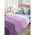 thumbnail image 4 of Purple Ombre California King Size Flat Sheet, Wrinkleproof & Fadeproof Cooling Flat Bed Sheet Only, Modern Abstract Art Farmhouse Striped Breathable Soft Bedding Top Sheets 108 x 98 Inches, 4 of 8