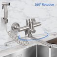thumbnail image 4 of Alenartwater Kitchen Faucet Wall Mounted Rotable Sink Tap Dual Hole Single Handle Cold and Hot Water Mixer, 4 of 7