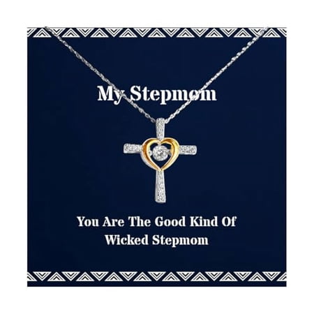 amangny Inappropriate Stepmom Gifts, You Are The Good Kind Of[], Birthday Unique Gifts, Cross Dancing Necklace For Stepmom from Daughter, Hilarious, Jokes, Funny sayings, Puns, Funny stories, Humor