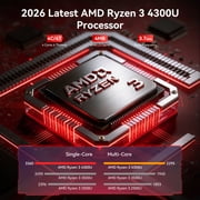 Laptop 17 FHD AMD Ryzen 4300U 16GB DDR4 512GB SSD up to 3.7GHz with Windows 11PRO